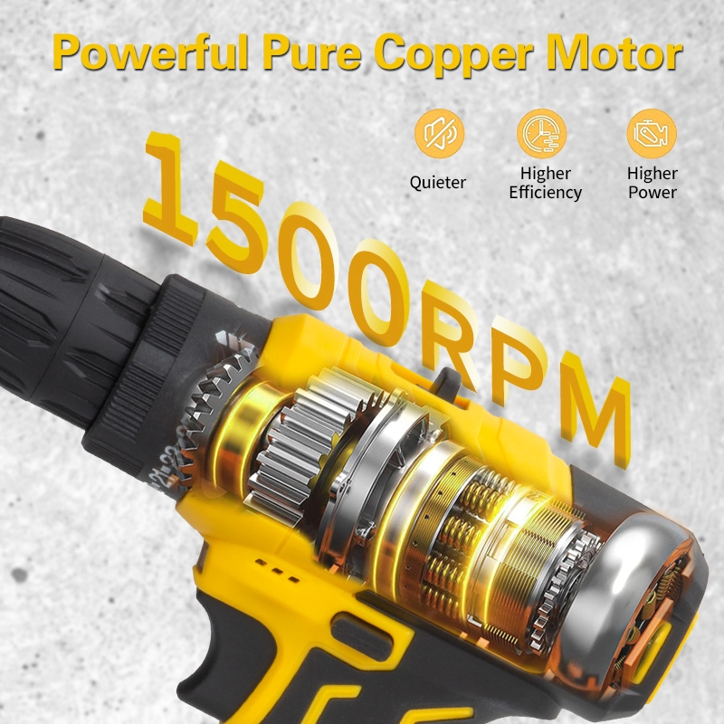 Furadeira sem fio de alto torque e velocidade dupla 12V com tela digital opcional para trabalhos de renova&ccedil;&atilde;o dom&eacute;stica DIY